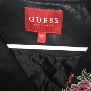 Guess Jackets & Coats - black Guess leather jacket with embroidered roses Guess Jackets & Coats - black Guess leather jacket with embroidered roses